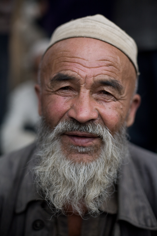 Old man in small village outside Khotan, 2008