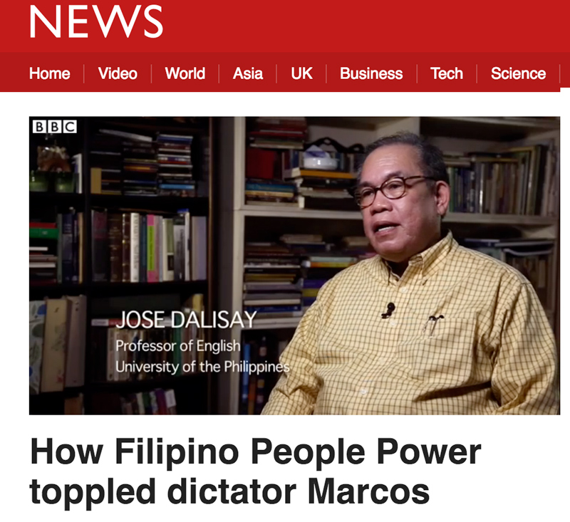 Jose Dalisay video interview for BBC Witness. 